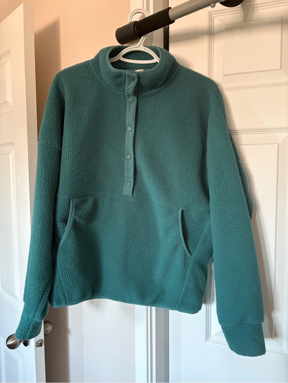 Cozy Teal Sherpa Pullover